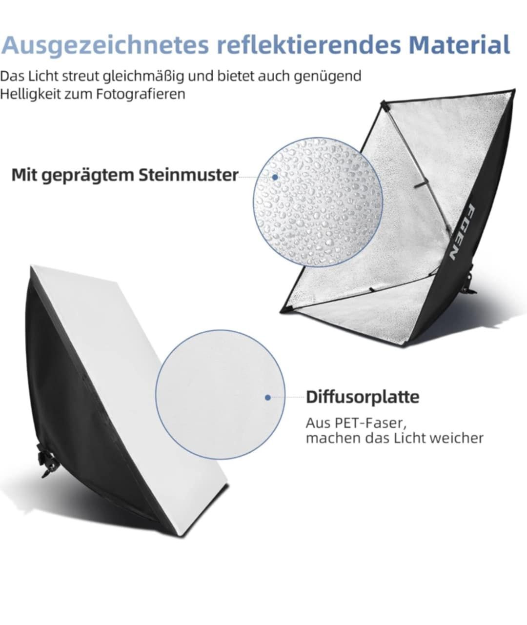 Softbox zestaw do studia fotograficznego, FGen, LED85 W,
