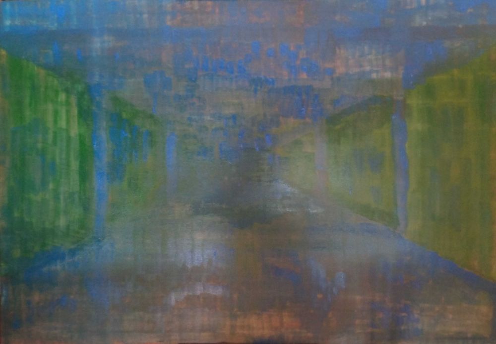 Kompozycja 70x100cm, farby olejne, nowoczesne abstrakcyjne malarstwo