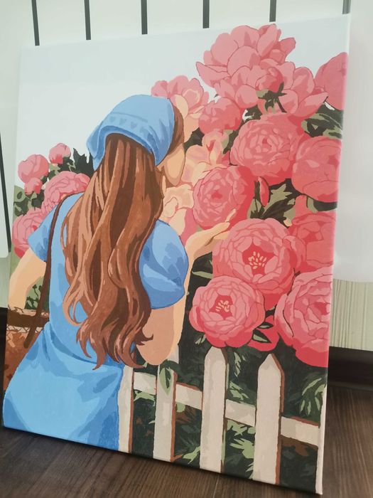 Картина за номерами "Ароматні півонії" намальована