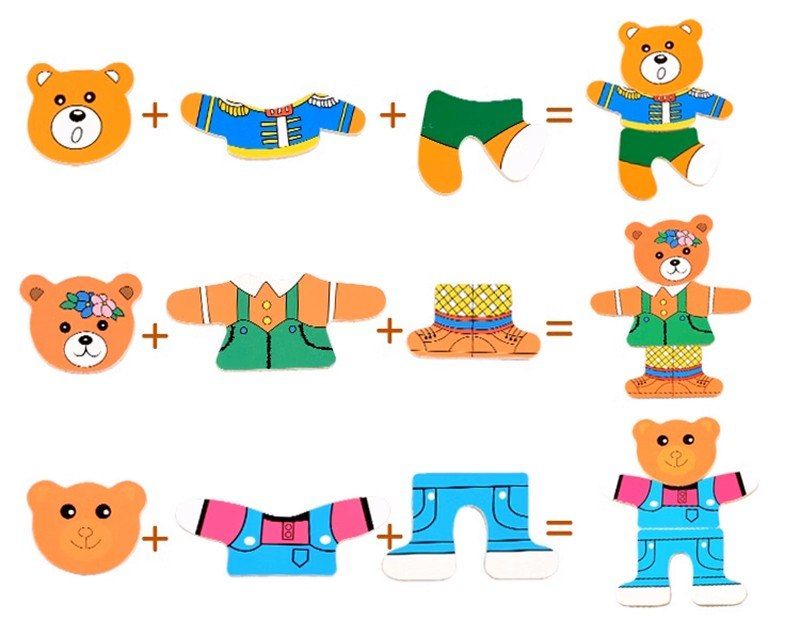 Drewniana ukłądanka puzzle ubieranka emocje miny 47 el
