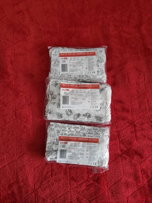 Maseczki ochronne jednorazowe dla dzieci 3 pak po 10 szt.