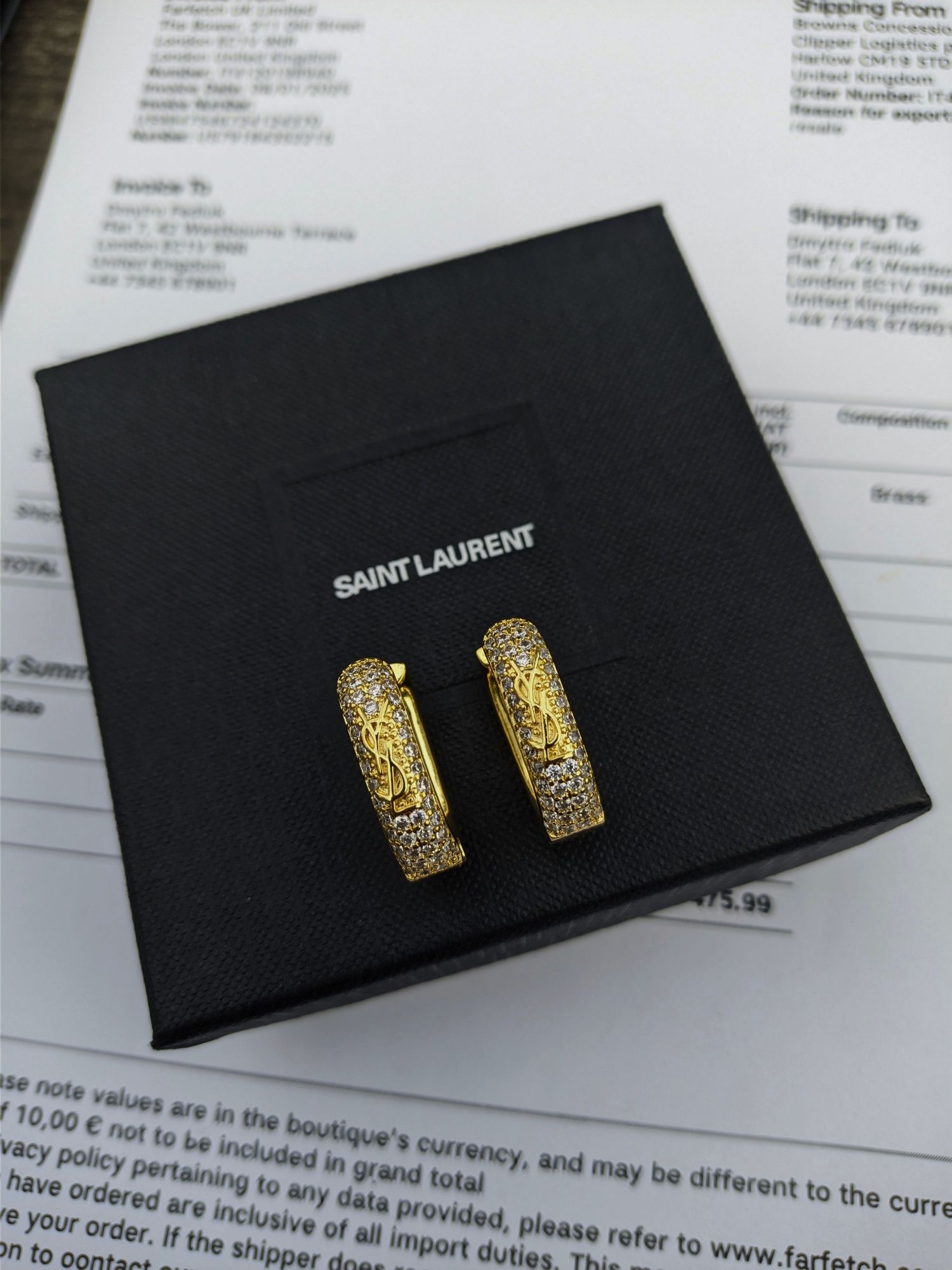 Оригінал! Сережки Yves Saint Laurent, серьги YSL, сережки сан лоран