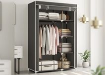 Тканинна шафа для речей на 2 секції Storage Wardrobe 68110 Сірий