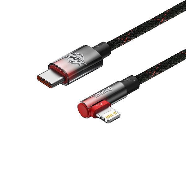 Kabel Baseus Cavp kątowy Lightning - Usb-c Pd 20w 480Mb/s 1m - czerwon