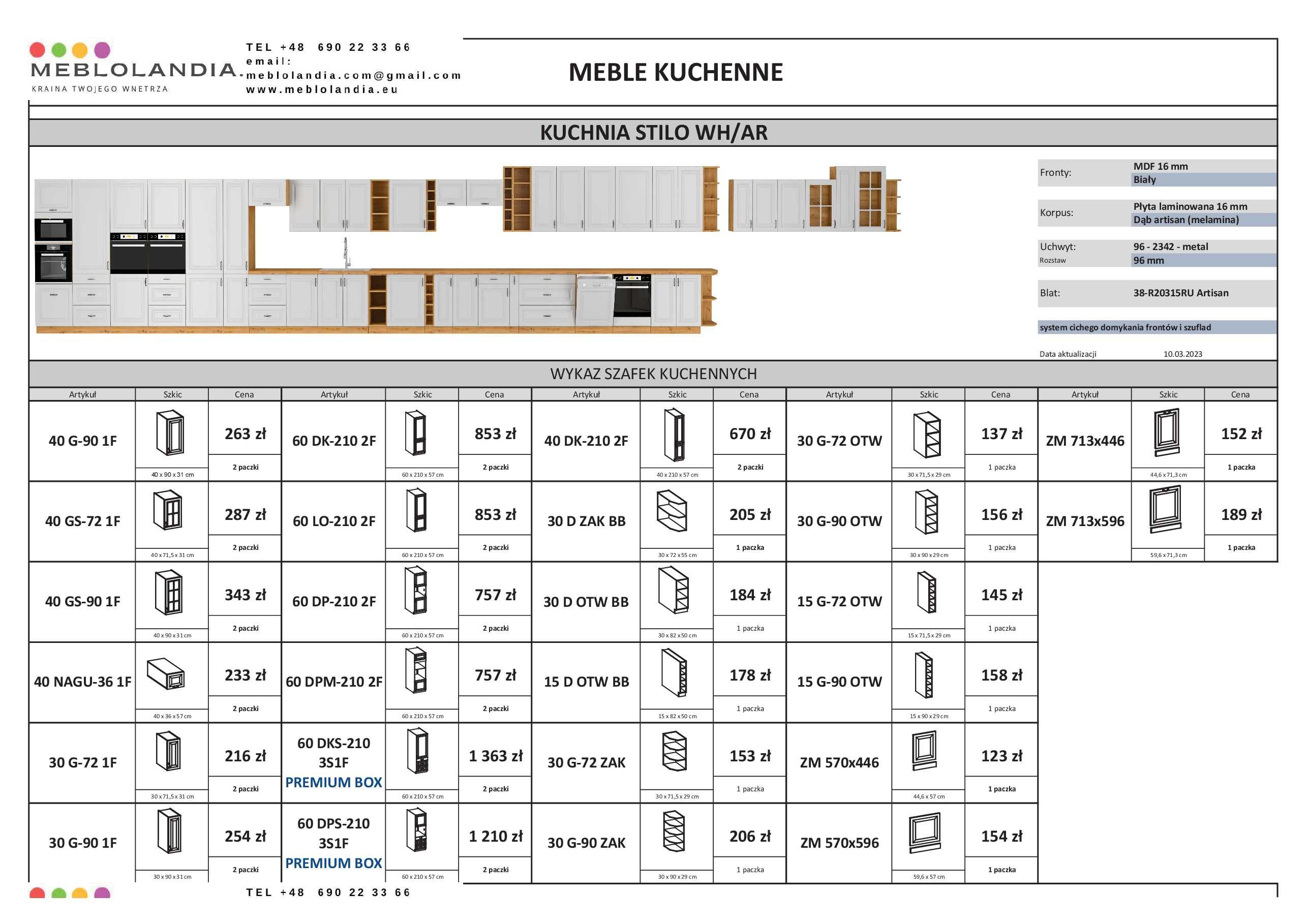 Nowe meble kuchenne kuchnia KLEO MDF styl Angielski Frezowane fronty