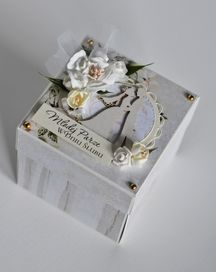 Kartka pudełko Pamiątka Ślubna Ręcznie wykonana Exploding Box