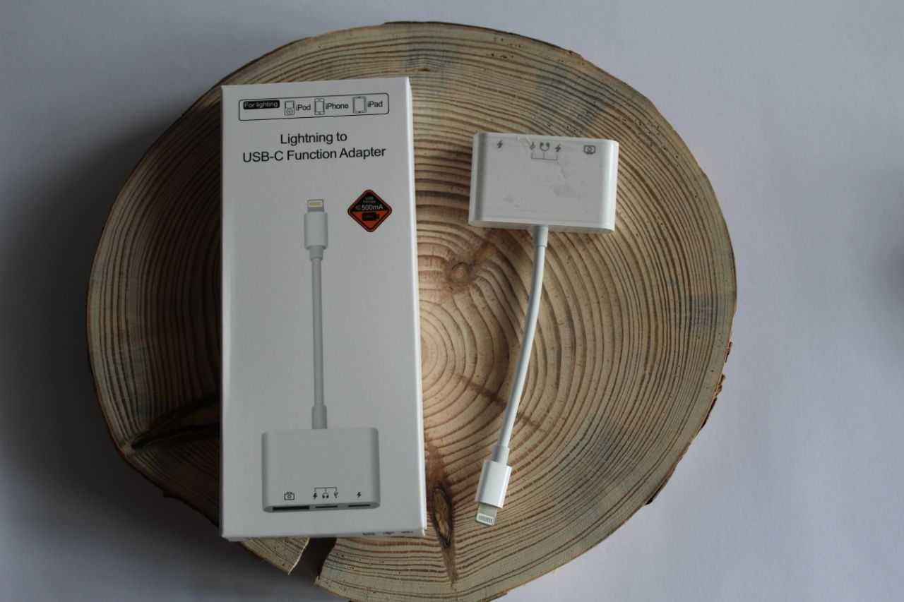 OTG адаптер для Apple iPhone переходник USB Type-C AUX 3.5 сеть RJ45