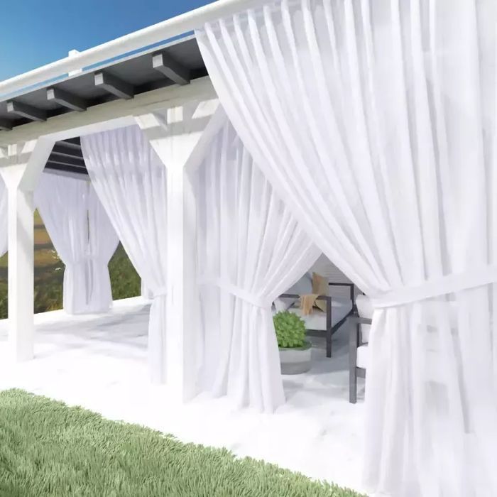 Firanka gotowa woal na taśmie z podwieszką Miria 120x250 cm biała