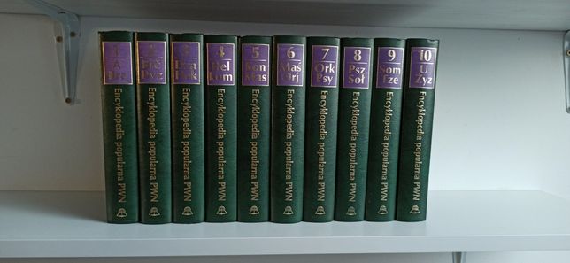 Encyklopedia Popularna PWN 10 Tomów w grubych zielonych okładkach