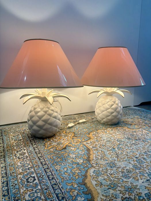 Para Designerskich Lamp Pineapple Włochy lata 1970te