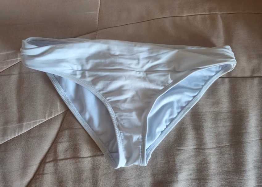 Majtki od stroju kąpielowego, bikini białe XL