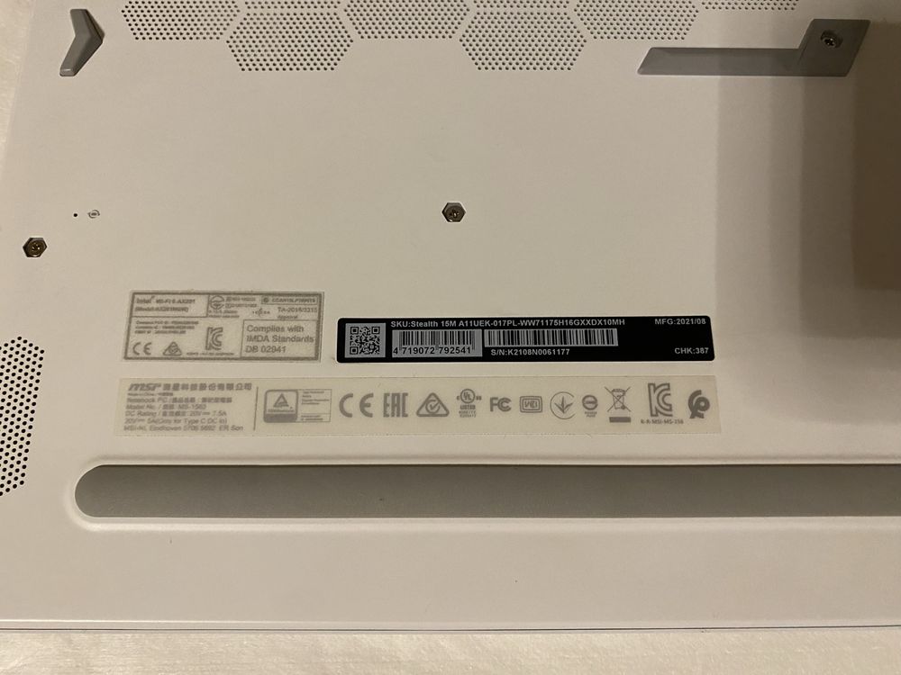 Gamingowy MSI Stealth 15 M A11UEK Intel i7 RTX 3060 gwarancja