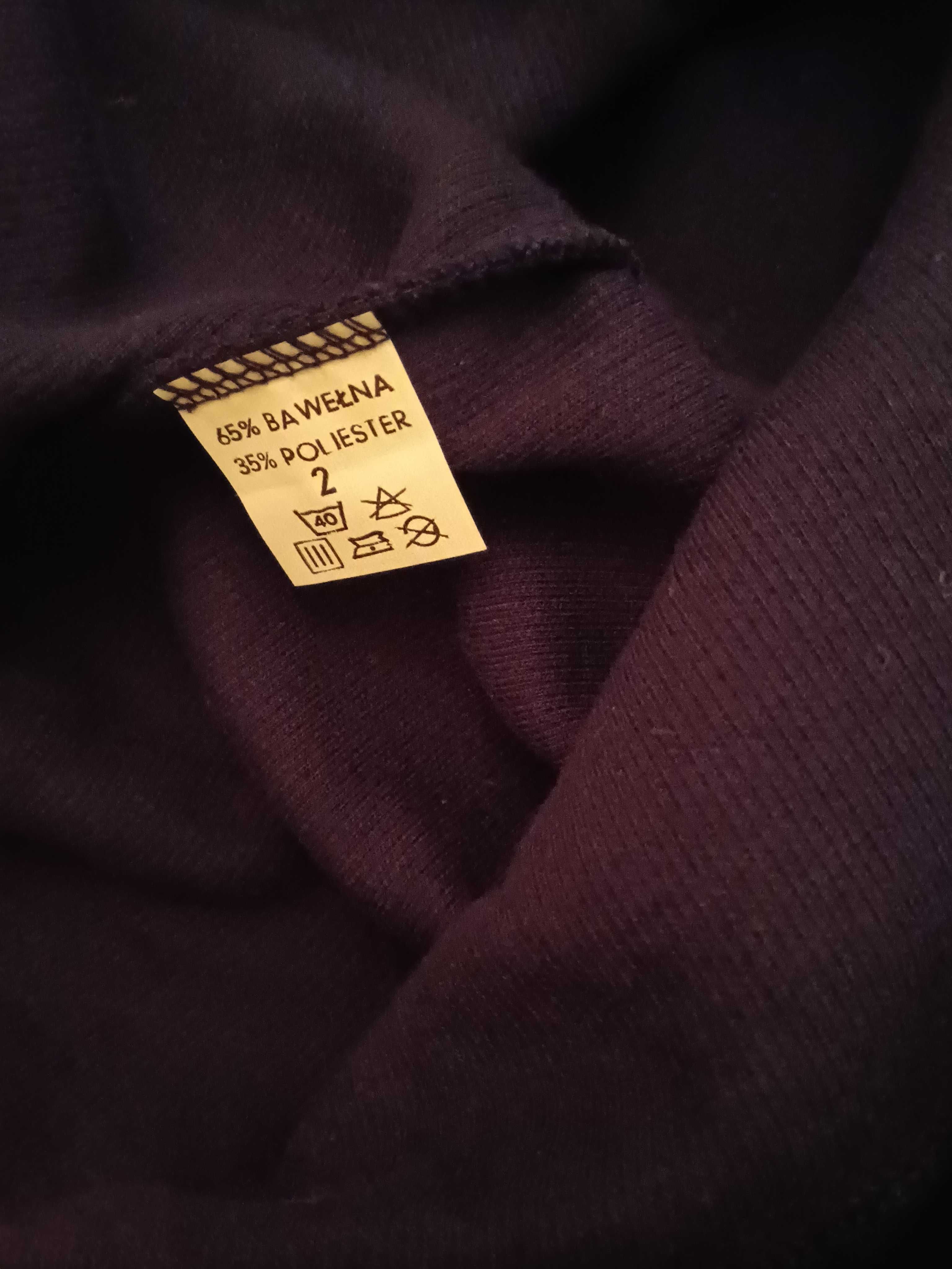 Sweter bluza męska granatowa z ozdobną jasną zielenią duża XL