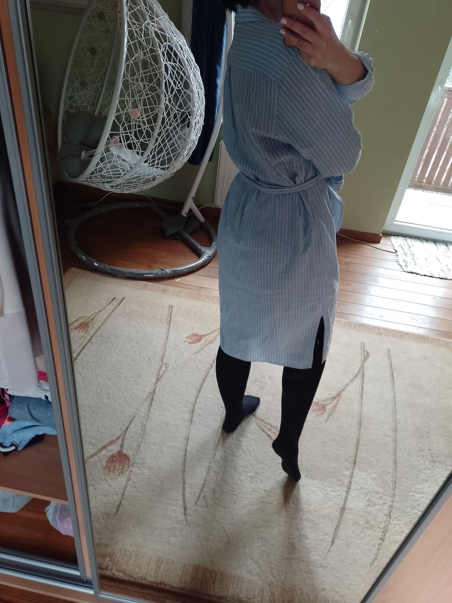 Sukienka letnia lato midi len H&M