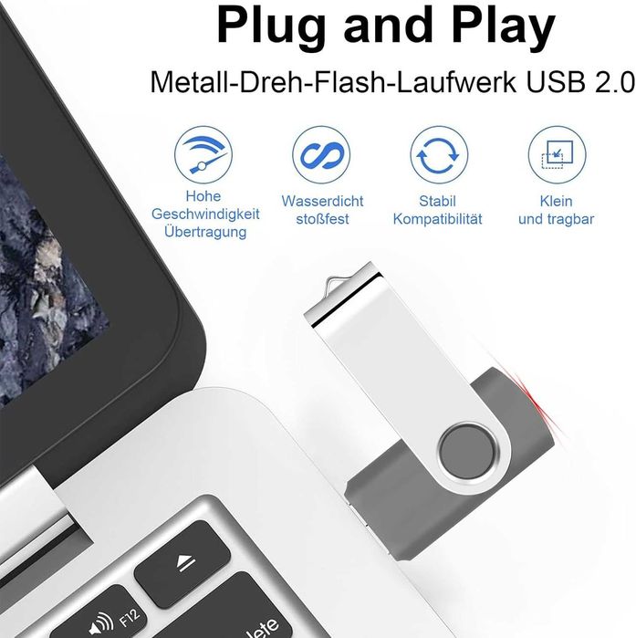 SRVR Pendrive 8GB USB 2.0 20 sztuk z wskaźnikiem LED i paskiem