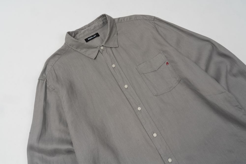 REPLAY Grey Linen shirt  чоловіча сорочка