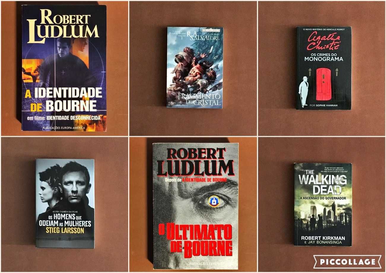 LIVRO [8€ cada] Bourne Poirot Kirkman Larsson Ludlum Martin Salvatore