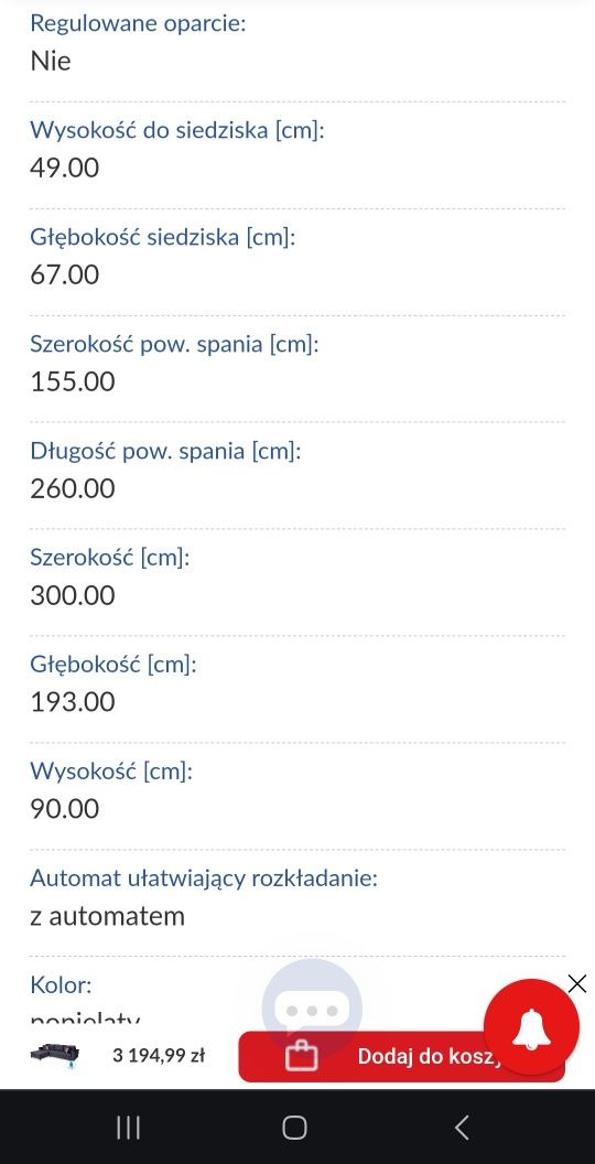 Narożnik z funkcją spania