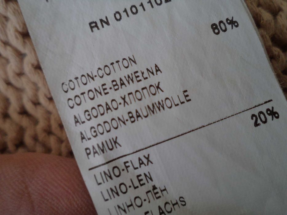 Wspaniały sweter kardigan Stefanel r.S bawełna i len