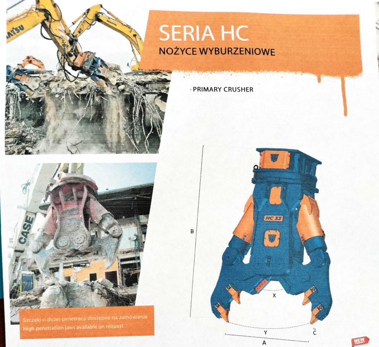 Nożyce hydrauliczne Szczęki Tnąco Kruszące TreviBenne HC20ND