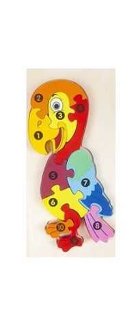 Puzzle drewniane 3D montessori - Papuga