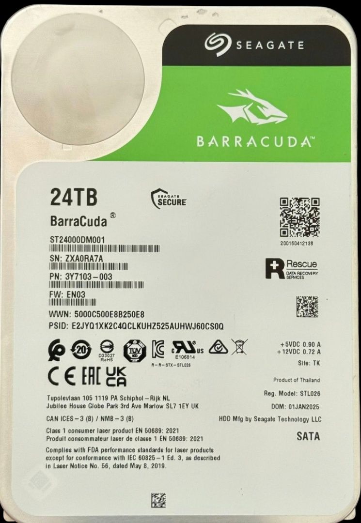 Nowy Dysk Twardy SG Seagate 24 tb 24tb ST24000DM001 HDD