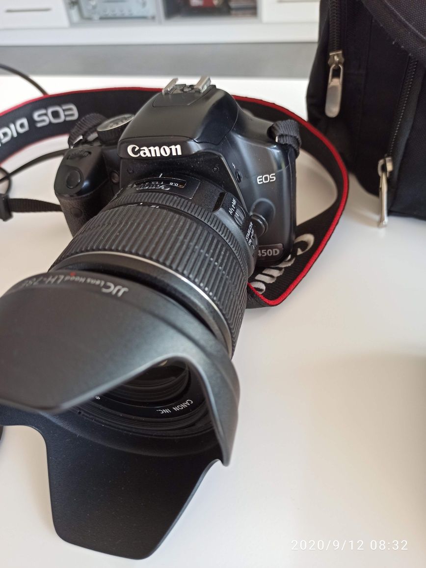 Canon EOS 450D+EF-S 15-85+lampa Metz 48AF+torba+akcesoria stan idealny