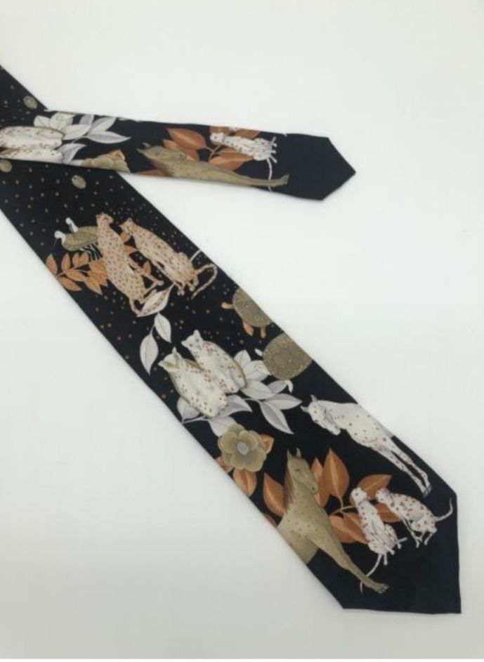 Leonard Paris Dessin 71597 Чоловіча шовкова краватка з тваринним квітк