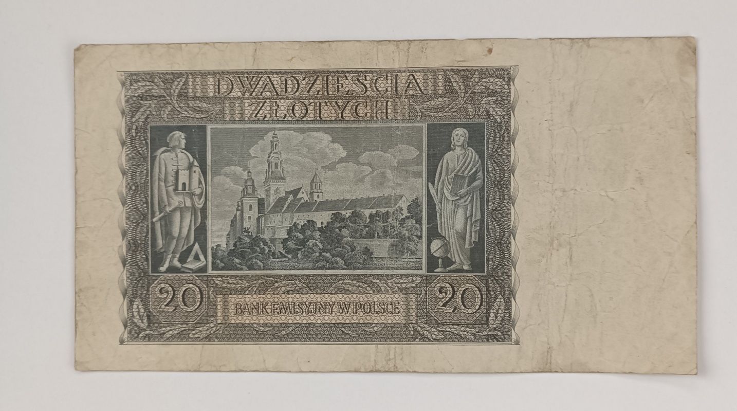 banknot 20 zł , Polska  , 1940