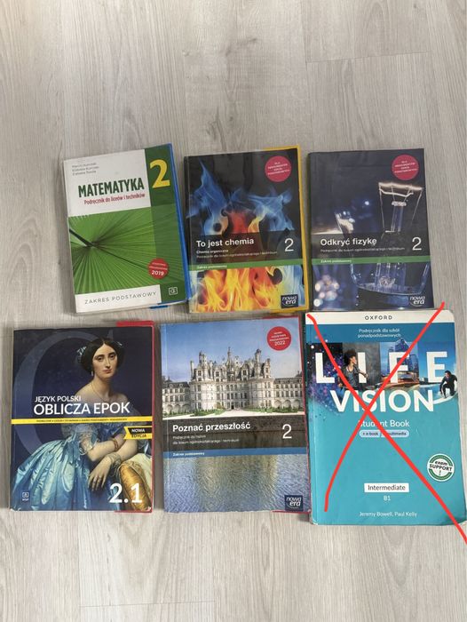 Książki podręczniki 2 klasa liceum technikum Polski chemia matematyka