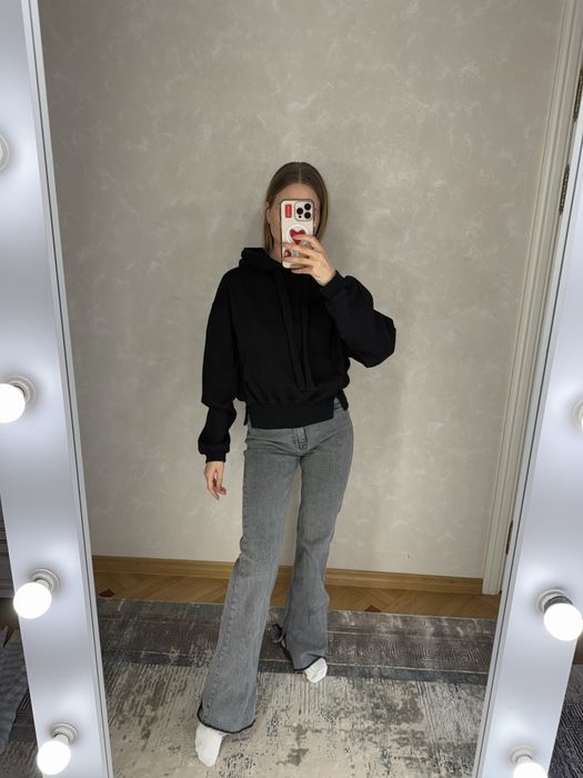 Штани кльош джинсові жіночі темно сірі Dilvin XS/S хороша якість