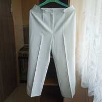 MEGA eleganckie białe spodnie damskie na kant r. 42 jak nowe