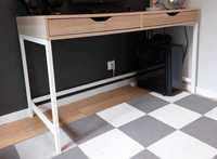 Ikea Alex wygodne biurko westwing drewno białe dwie szuflady
