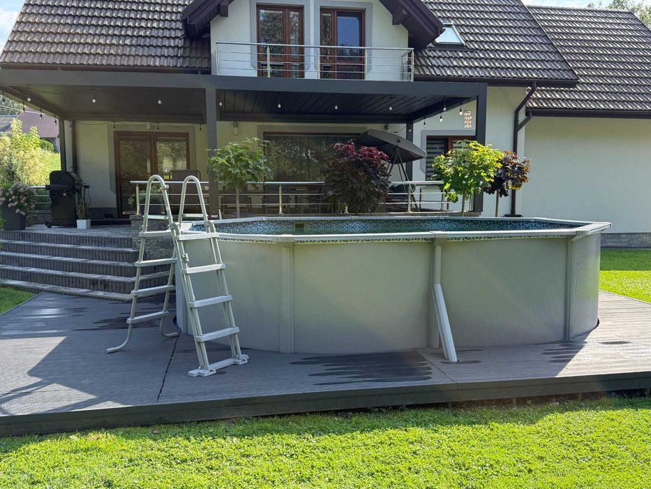 Basen stalowy Bestway Hydrium 500x366x122cm, zestaw +Deska kompozytowa