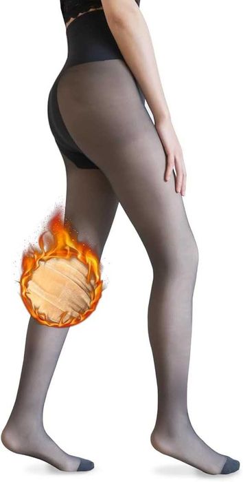 Termiczne rajstopy damskie zimowe z podszewką z polaru, grube