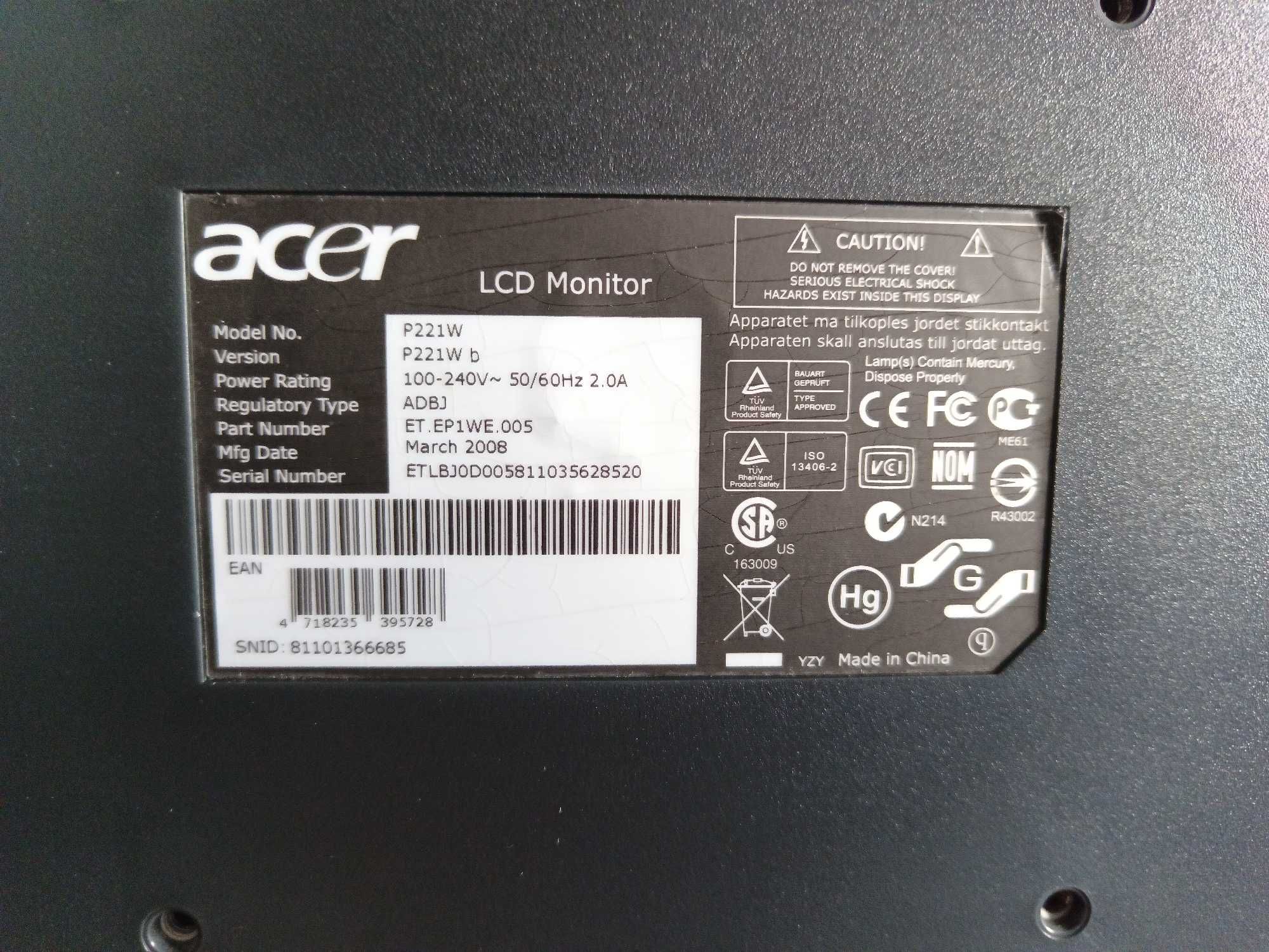 Monitor Acer 22 cale