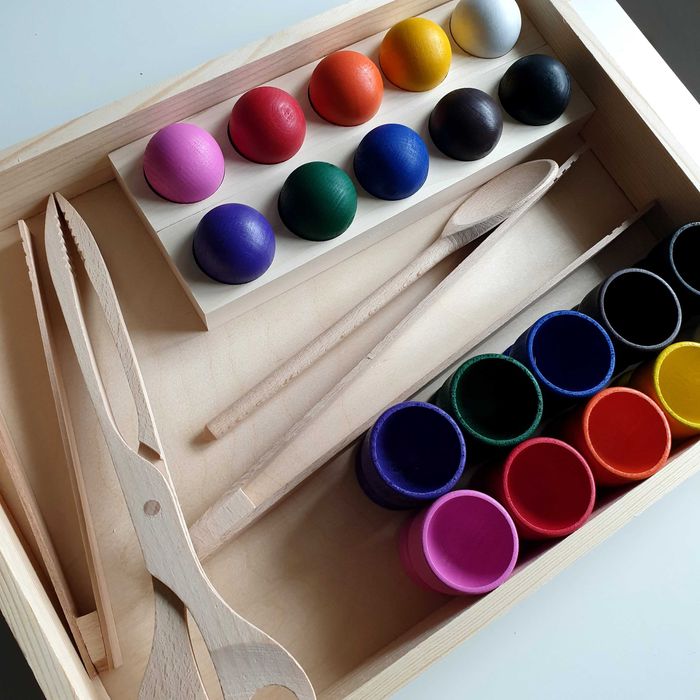 sorter - układanka lewopółkulowa - zestaw Montessori 10szt