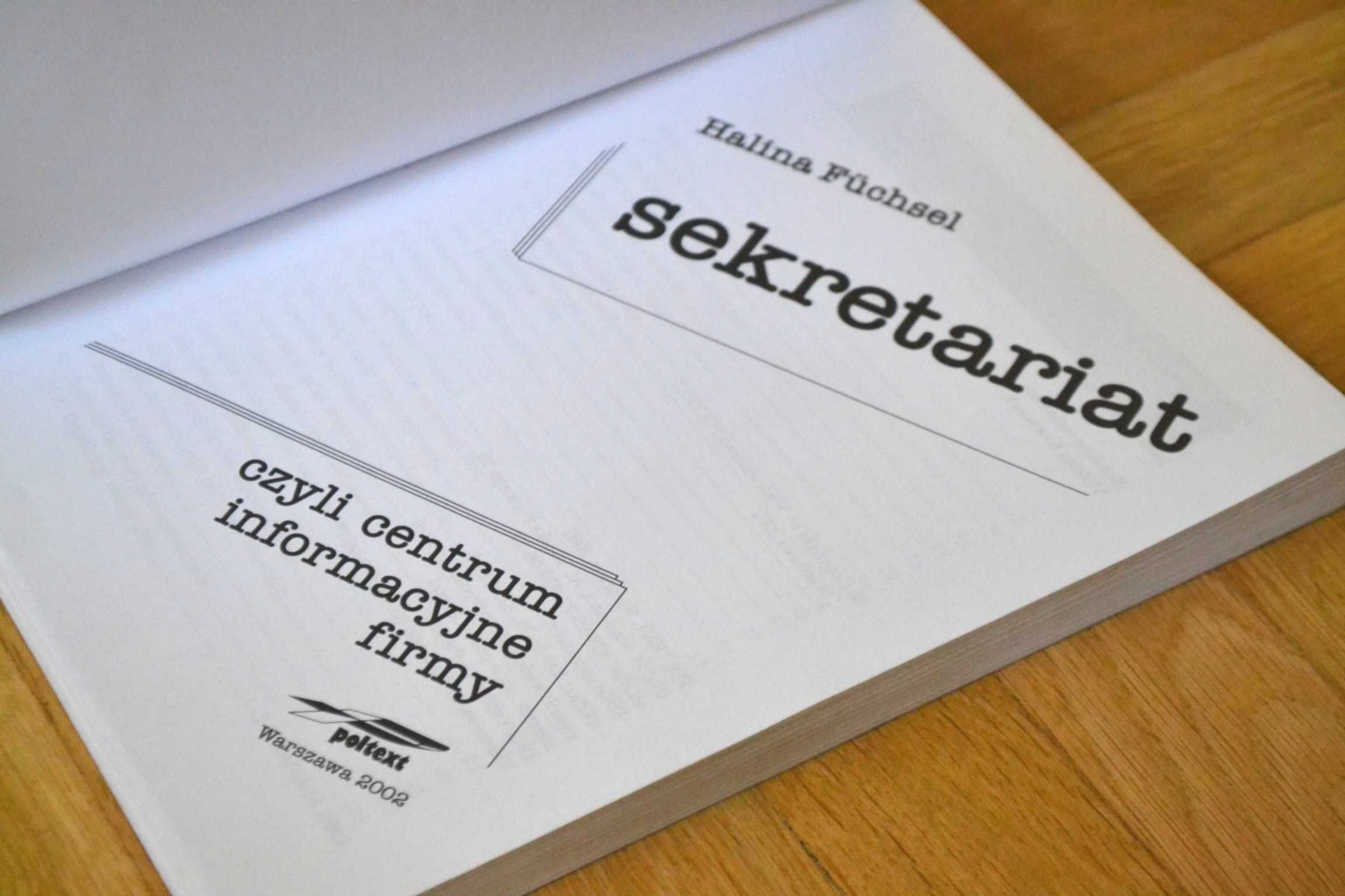 SEKRETARIAT książka poradnik podręcznik, Halina Fuchsel szybka wysyłka