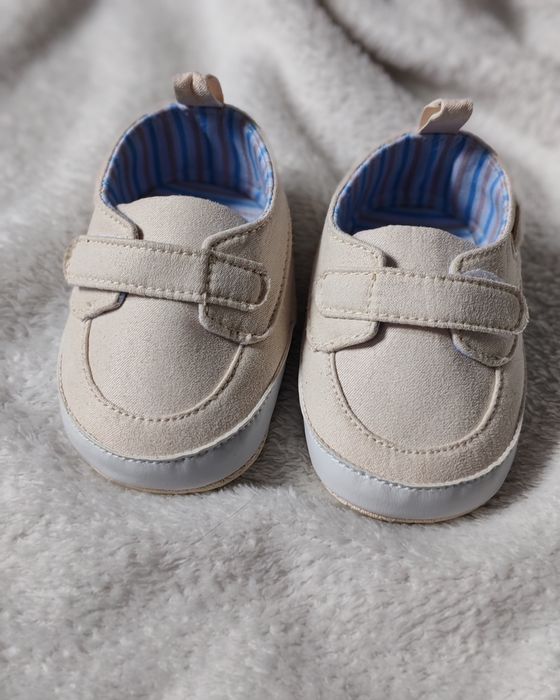 Buty do chrztu, kremowe, beżowe, dla chłopczyka, eleganckie, na wesele