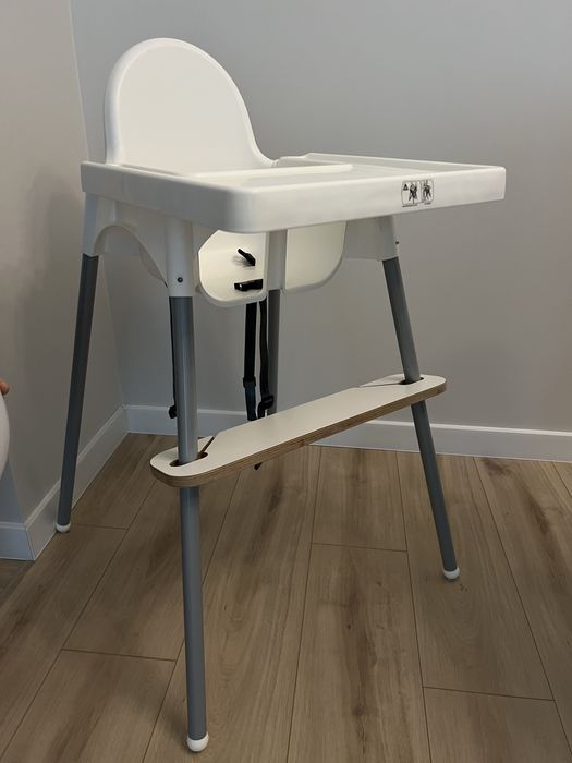 Krzeselko do karmienia ikea antilop z podnozkiem i pokrowcem