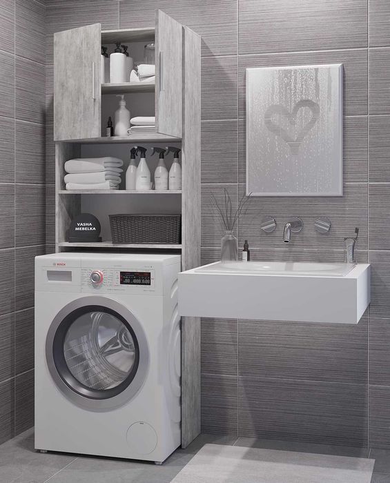 Меблі у ванну стелаж пенал під пральну машину