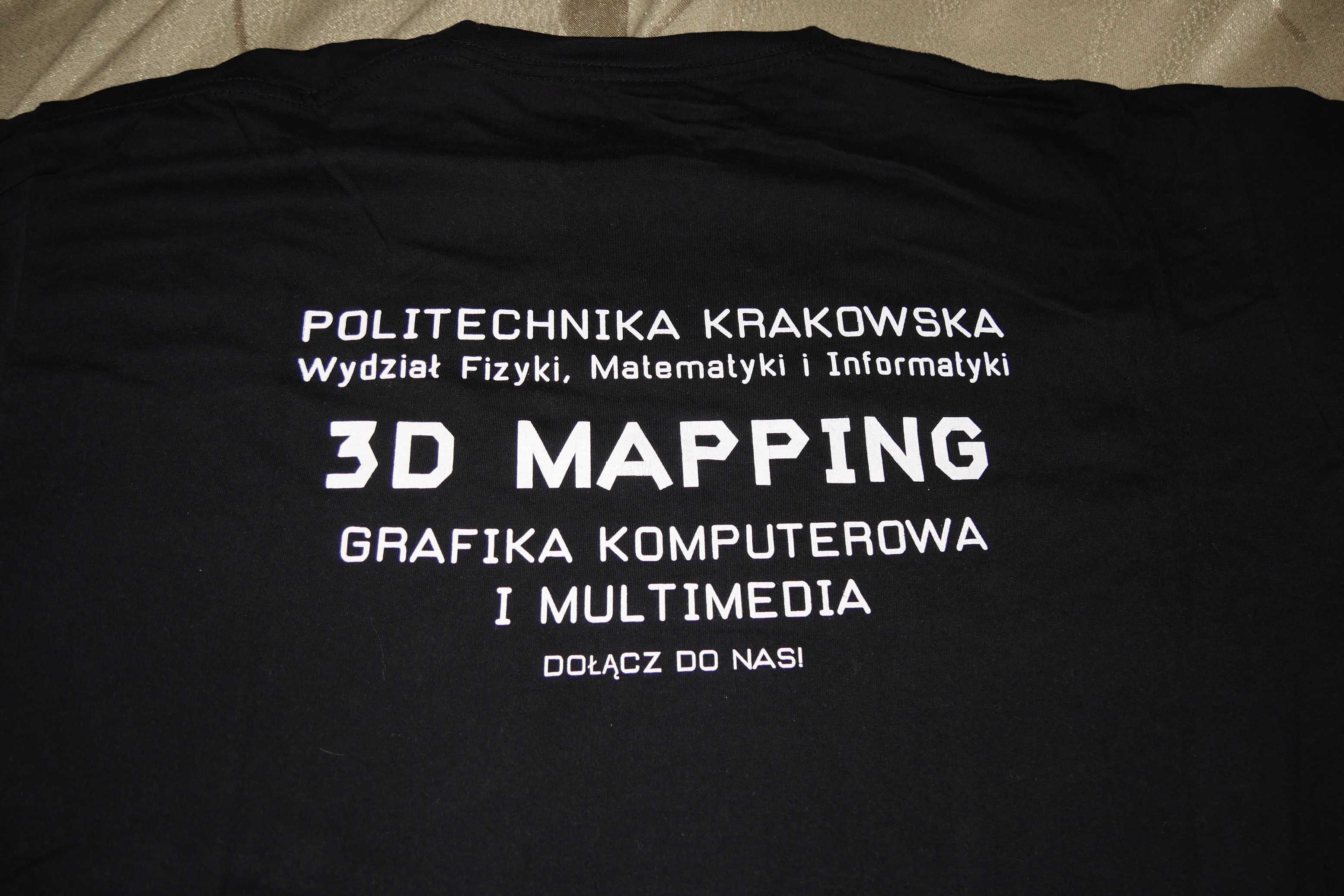 Nowa koszulka podkoszulek tshirt czarny informatyk 3D mapping XL