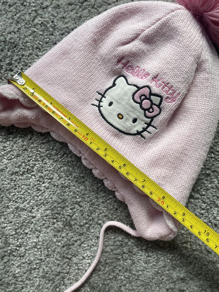 Czapka hello Kitty z pomponem h&m 86 12-18 msc