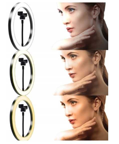 Nowa, pierścieniowa lampa led ring 33cm,do makijażu, rzęs, transmisji