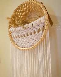 Cestas Decoradas em Macrame com 25 cm de Diametro