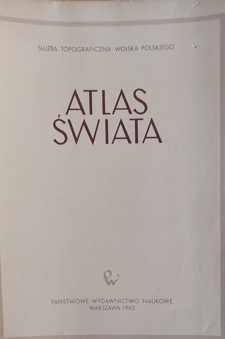 Stary atlas świata PWN Warszawa