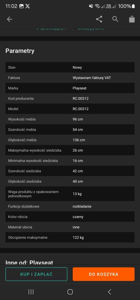 Fotel simracingowy Playseat