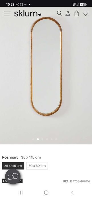 Nowe lustro, drewno mango . Sklum