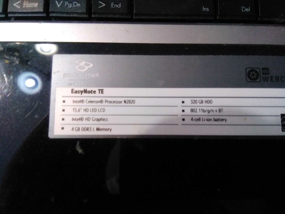 Computador portátil Packard Bell