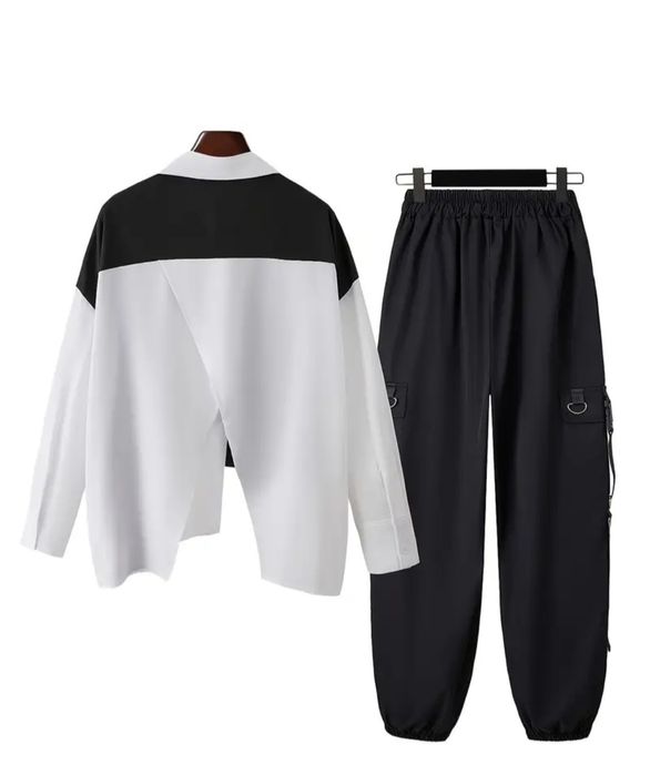 Трендовий костюм — Oversize сорочка + карго штани